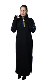 Футерна сукня з жовто-блакитною вишивкою